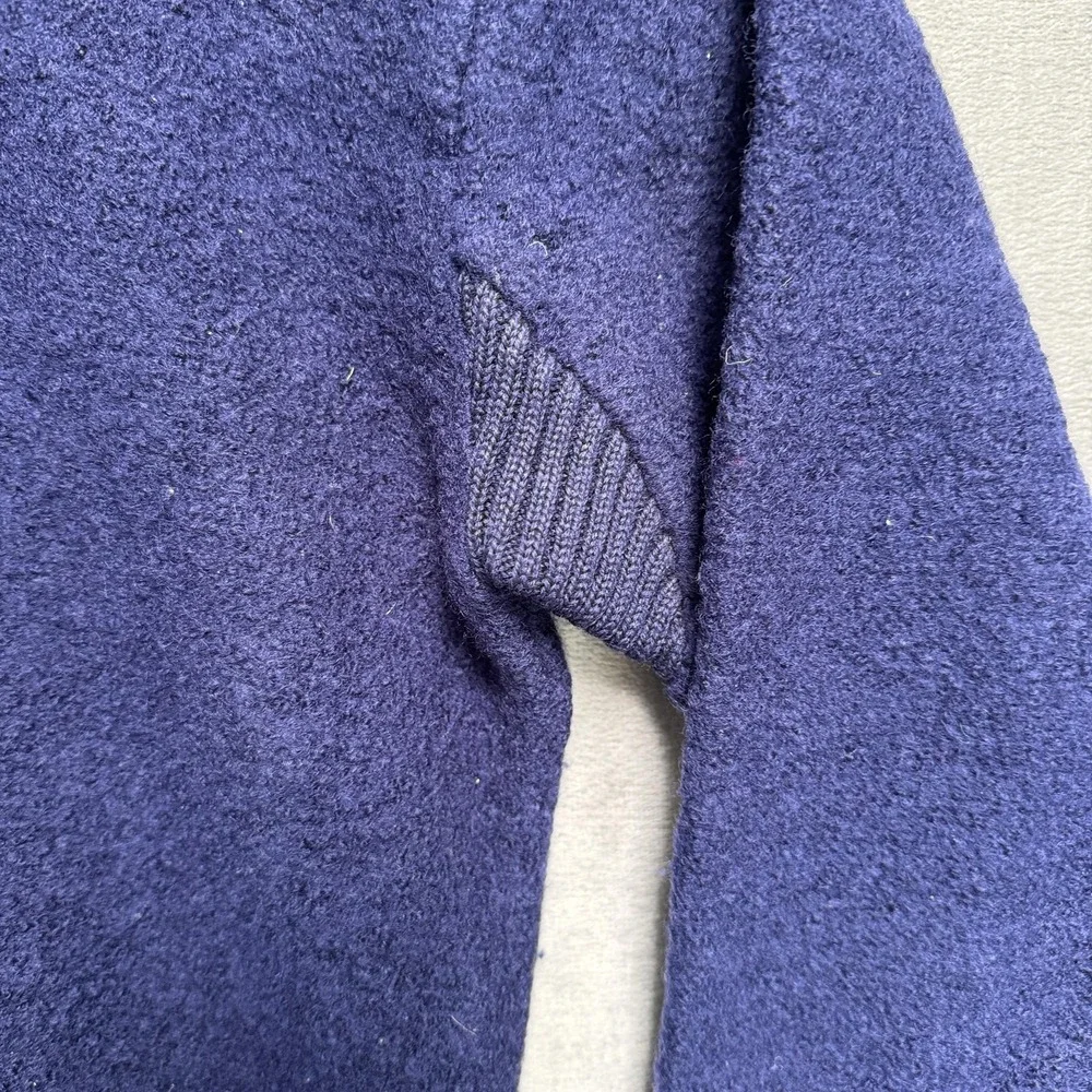 Vintage The North Face Sweater Mens Medium Navy Blue Wool 1/4‎ Zip Mock Neck 90s